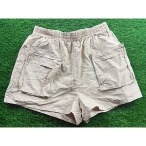 Forever 21 Men’s Beige Casual Shorts Sz L Elastic Waist Lightweight Summer